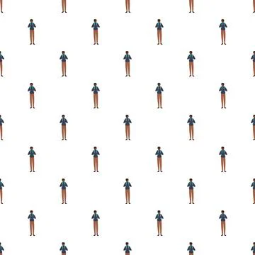 Seamless pattern of young man with backpack symbolizing travel and education 库存插图