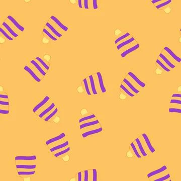 Seamless pattern young winter hat kid cartoon vector 스톡 일러스트