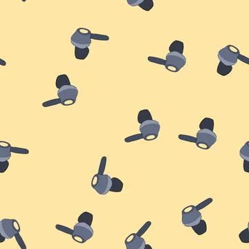 Seamless pattern young wireless earphones cartoon vector Stock Illustration