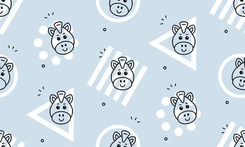 Seamless pattern with zebras Stock Illustration