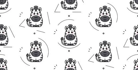 Seamless pattern with zebras Illustrazione stock