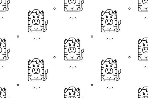 Seamless pattern with Zebras Stock Illustration