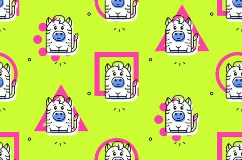 Seamless pattern with Zebras Stock Illustration