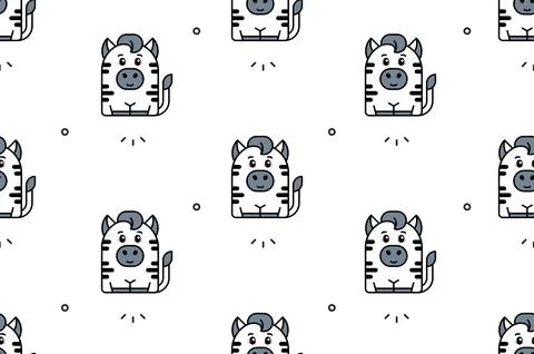 Seamless pattern with Zebras Illustrazione stock