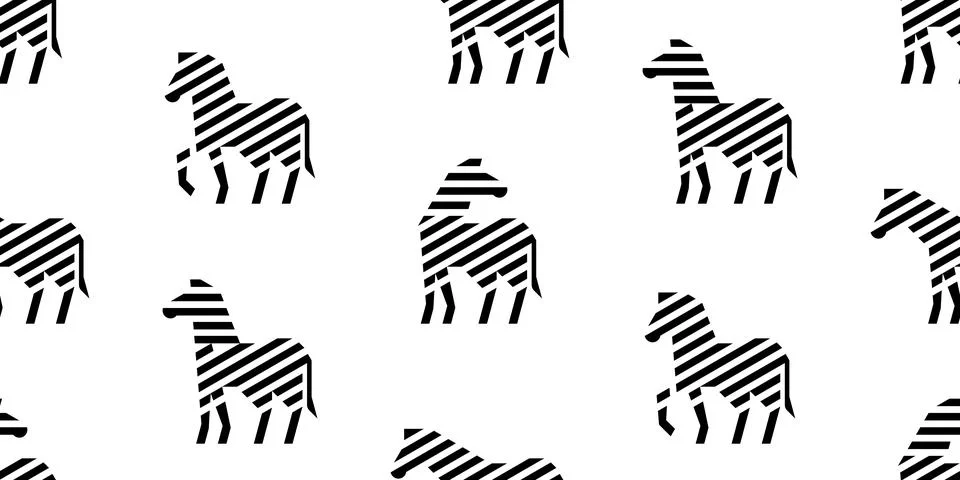 Seamless pattern with Zebras Illustrazione stock