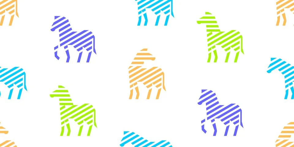Seamless pattern with Zebras Illustrazione stock