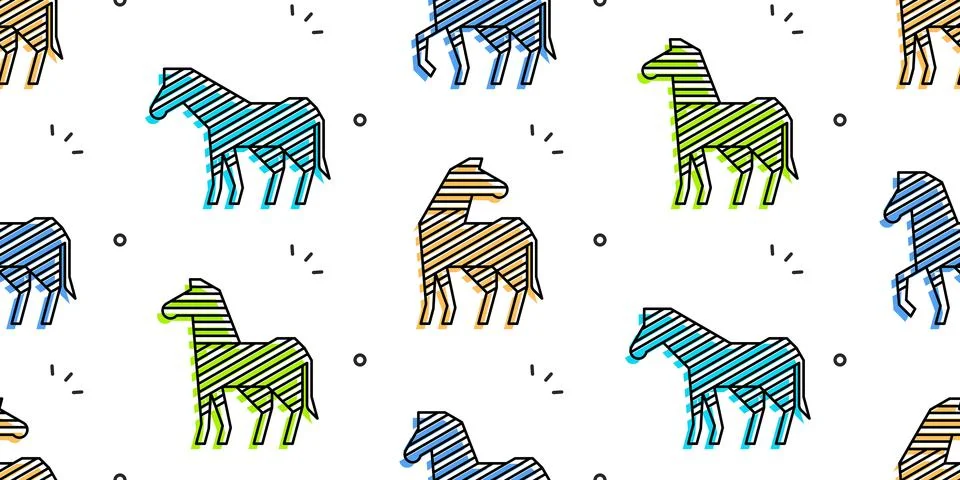 Seamless pattern with Zebras Illustrazione stock