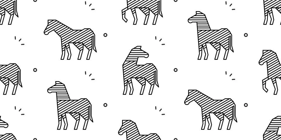 Seamless pattern with Zebras Illustrazione stock