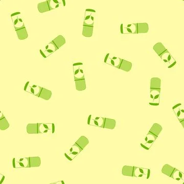 Seamless pattern zerowaste deodorant eco friendly cartoon vector Stock Illustration