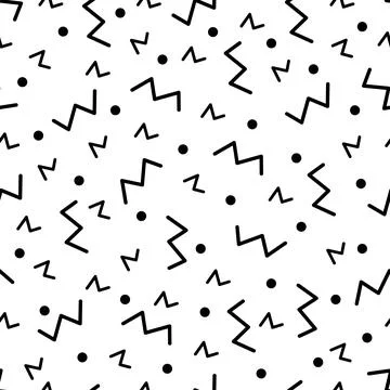 Seamless pattern with zig zag and rounds. Vector. Stock Illustration