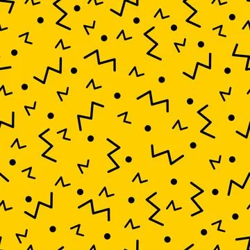 Seamless pattern with zig zag and rounds. Vector. Stock Illustration