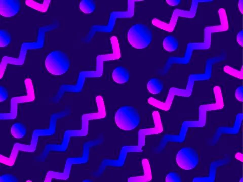 Seamless pattern with zigzags, purple gradient. Holographic geometric shapes, Stock-Illustration