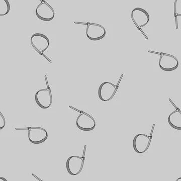Seamless pattern zip cable ties cartoon vector Stock Illustration