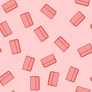 Seamless pattern zipper makeup bag cartoon vector イラスト素材