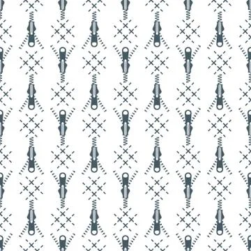Seamless pattern with zipper. Sewing, needlework. Illustrazione stock