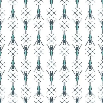 Seamless pattern with zipper. Sewing, needlework. 스톡 일러스트