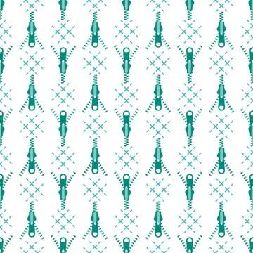 Seamless pattern with zipper. Sewing, needlework. Illustrazione stock