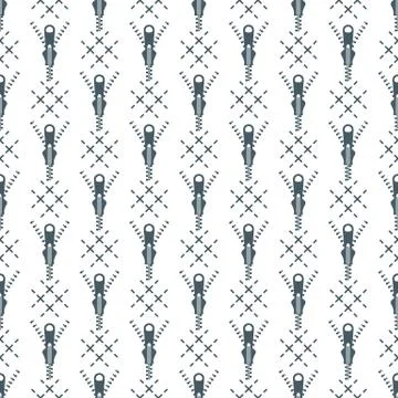 Seamless pattern with zipper. Sewing, needlework. Stock Illustration