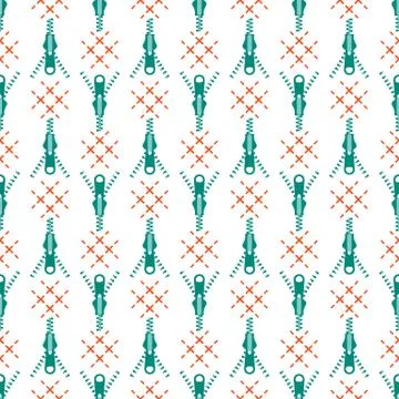 Seamless pattern with zipper. Sewing, needlework. イラスト素材