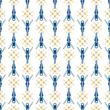 Seamless pattern with zipper. Sewing, needlework. イラスト素材
