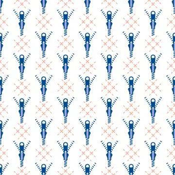 Seamless pattern with zipper. Sewing, needlework. Stock Illustration