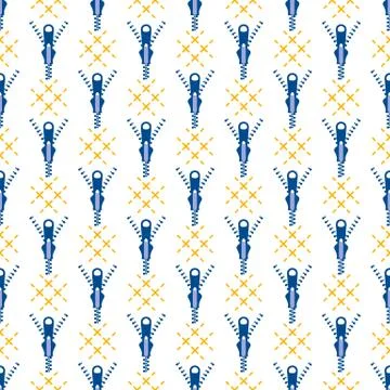 Seamless pattern with zipper. Sewing, needlework. 库存插图