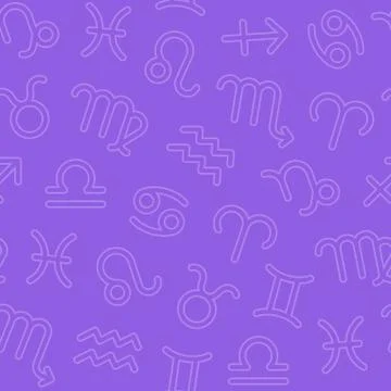 Seamless pattern with zodiac signs Stock Illustration