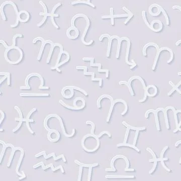 Seamless pattern with zodiac signs Stock Illustration