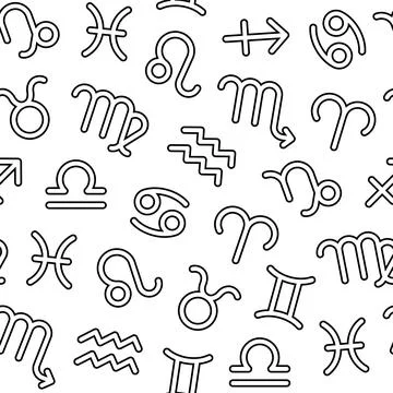 Seamless pattern with zodiac signs Stock Illustration