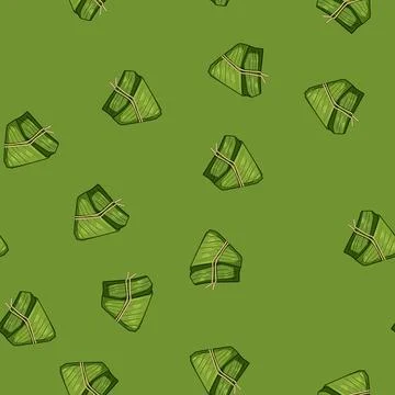 Seamless pattern Zongzi rice dumpling for dragon boat festival celebration Illustrazione stock