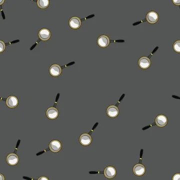 Seamless pattern zoom magnifying glass cartoon vector sign color Stock Illustration