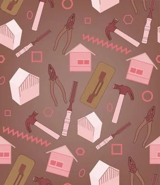 Seamless pattern,carpenter tool Stock Illustration