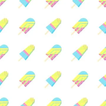 Seamless pattern.Colorful ice cream pattern perfect for restaurant menu backd Stock Illustration