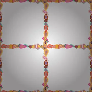 Seamless pattern.Hand drawn doodle frames. Illustration in pink, orange and whit Stock Illustration