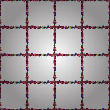 Seamless pattern.Hand drawn doodle frames. Illustration in purple, red and white Illustrazione stock