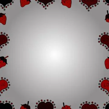 Seamless pattern.Hand drawn doodle frames. Illustration in white, black and red Stock Illustration