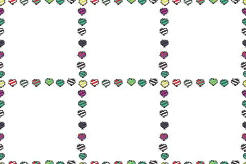 Seamless pattern.Hand drawn doodle frames. Illustration in blue, white and black Stock Illustration