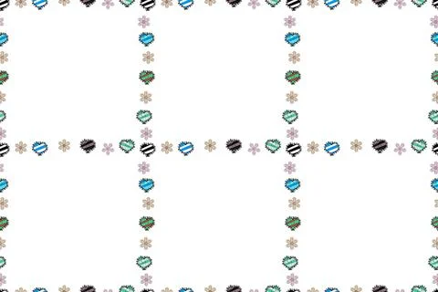 Seamless pattern.Hand drawn doodle frames. Illustration in blue, white and black Stock Illustration