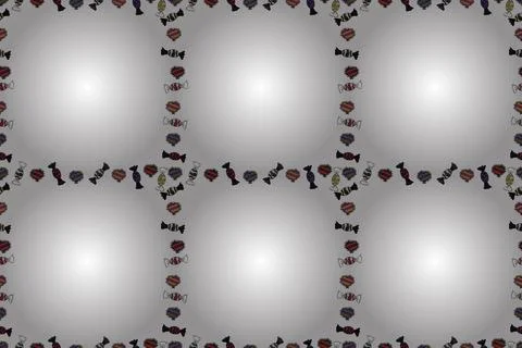 Seamless pattern.Hand drawn doodle frames. Raster illustration. Illustration in Illustrazione stock