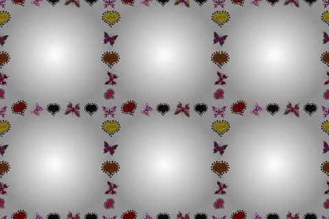 Seamless pattern.Hand drawn doodle frames. Raster illustration. Illustration in Stock Illustration