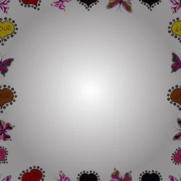 Seamless pattern.Hand drawn doodle frames. Illustration in white, brown and blac Illustrazione stock