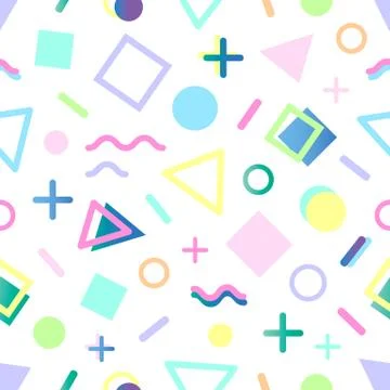 Seamless pattern.Pattern with geometric elements in memphis style.Abstract de Stock Illustration