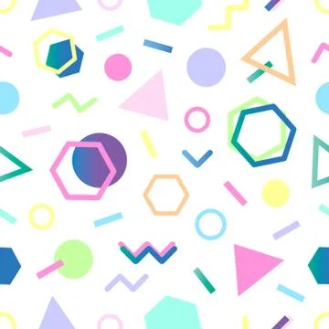 Seamless pattern.Pattern with geometric elements in memphis style.Abstract de 스톡 일러스트