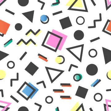 Seamless pattern.Pattern with geometric elements in memphis style.Abstract de 库存插图