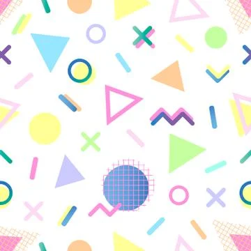 Seamless pattern.Pattern with geometric elements in memphis style.Abstract de Illustrazione stock