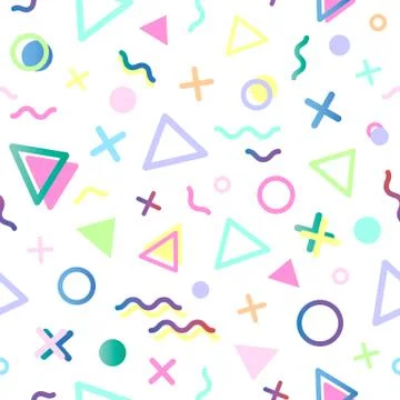 Seamless pattern.Pattern with geometric elements in memphis style.Abstract de Illustrazione stock