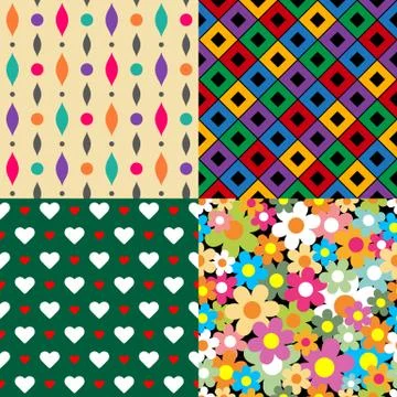 Seamless patterns. Abstract colorful. Vector Illustration Stock Illustration