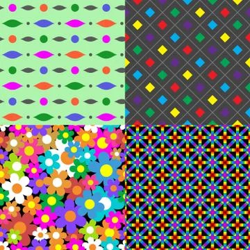 Seamless patterns.  Abstract colorful. Vector Illustration Stock Illustration