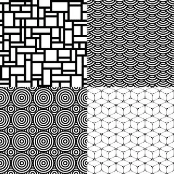 Seamless patterns.  Abstract geometric. Vector Illustration Stock Illustration