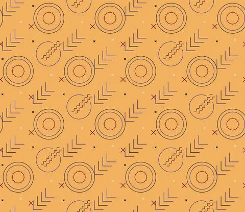 Seamless patterns with abstract ornament. Vector. Stock Illustration